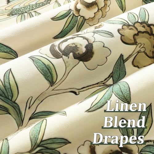 Leeva Rustic Farmhouse Cafe Curtains for Kitchen, Rod Pocket Small Window Curtains Over Sink, 30" x 30", Plants & Birds & Butterfly Print on Beige - color: M9, size: 30"W x 30"L (Pack of 2)