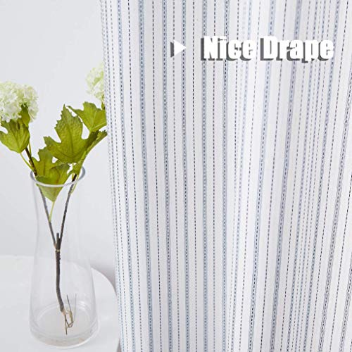 SXZJTEX Blue White Rustic Valance Striped Short Curtains Pinstripe 54Wx15L - color: Blue, size: 54"W x 15"L (Pack of 1)