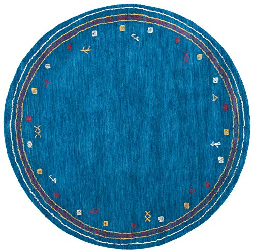 SAFAVIEH Himalaya Collection 6' Round Blue HIM563M Handmade Premium Wool Area Rug - color: Blue, size: 6' (Round)