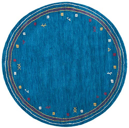 SAFAVIEH Himalaya Collection 6' Round Blue HIM563M Handmade Premium Wool Area Rug - color: Blue, size: 6' (Round)