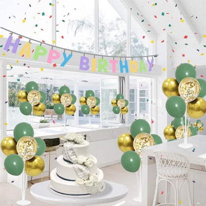 ZJDHPTY 4Set Green and Gold Balloon Stand Table Centerpieces Party Decor - color: Green Gold 4