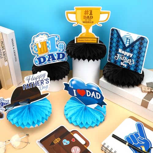 10Pcs Father's Day Honeycomb Centerpieces Table Decorations - style: Father's Day Style