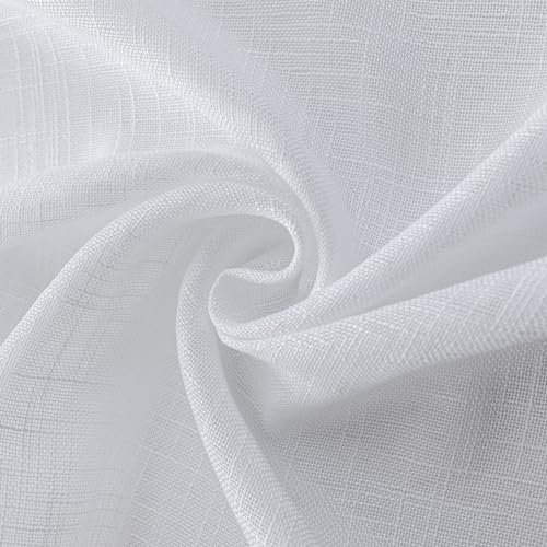 Beda Home Tassel Linen Textured Swag Curtain Valance, White, 36 x 36 in - color: White, size: 36"W x 36"L (Pack of 2)