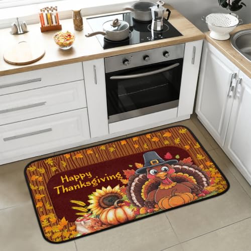 Thanksgiving Kitchen Rug Non-Slip Indoor Carpet Absorbent Welcome Mat - color: B:b-18