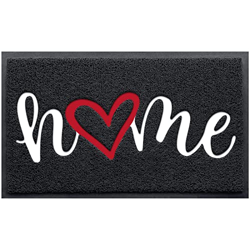 Door Mat Welcome Mat Floor Mat for Entryway, Patio, High Traffic Areas - color: Black-home, size: 1'8" x 2'8" (Rectangular)