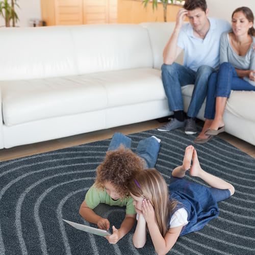 LUXE WEAVERS Modern Geometric Wave Blue 2x3 Area Rug - color: Blue, size: 2' x 3' (Rectangular)