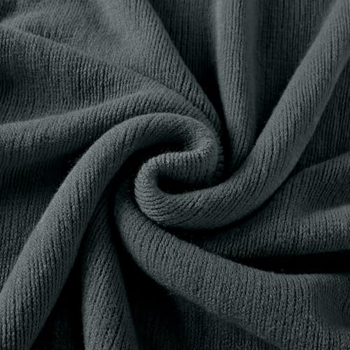 Homiest Charcoal Grey Knitted Throw Blanket with Fringe, 50x60 Inch - color: Charcoal Grey, size: 50" x 60"