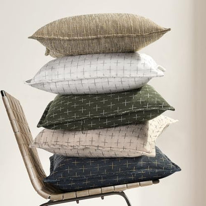 ZWJD Pillow Covers 26x26 Set of 2 Soft Polyester Textured Pillow Covers with Stylish Flange Edge Cozy Farmhouse Throw Pillows for Couch Bed Sofa Living Room - color: Navy Blue, size: 26" x 26" (Pack of 2)