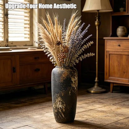 Rustic Ceramic Floor Vase, 15.7 Inch, Clay Farmhouse Decor - size: 15.7 Inch