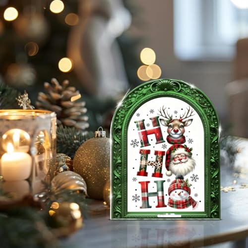 Funny Santa Laughter Framed Christmas Sign Table Decorations - color: HOHO1