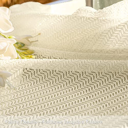 2 Panels Set Sheer Curtains 84 inch Length Beige 52" W x 84" L - color: Beige, size: 52"W x 84"L (Pack of 2)