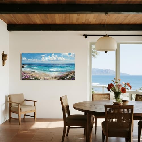 imjiayu Beach Large Wall Art Coastal Landscape Prints for Bedroom 20"x40" - color: Shimmering Sea, size: 40"L x 20"W
