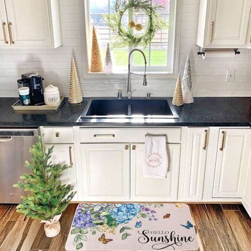 Hydrangea Kitchen Mats Set of 2, Waterproof Non-Slip Kitchen Rugs for Floor - color: Hydrangea