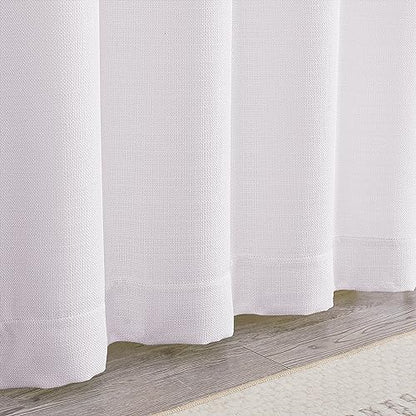 Chyhomenyc White Curtains 63 Inch Length 2 Panels - color: White, size: 40"W x 63"L (Pack of 2)