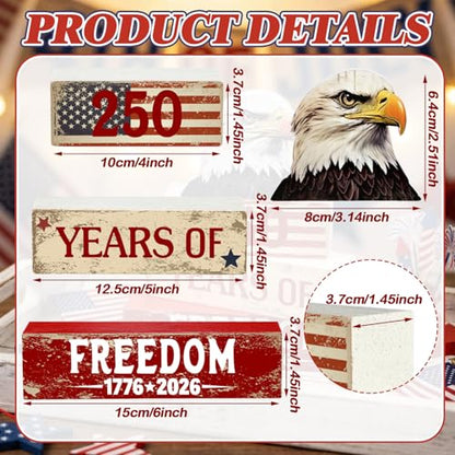 Amyhill 4 Pcs Wooden Sign Decor American Flag - style: American Flag