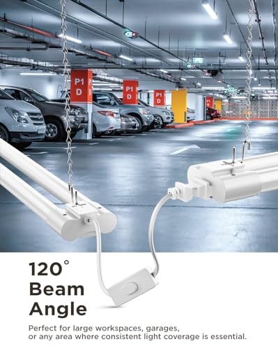 Sunco 6 Pack LED Shop Lights 4FT, Plug in Linkable, White, 40W=150W - color: White 6k