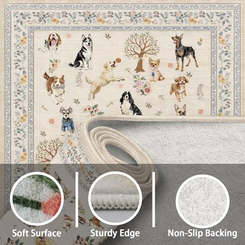 Beige Hallway Runner Rug 2x8 for Bedroom Kitchen - color: Beige Dog, size: 2' x 8' (Rectangular)