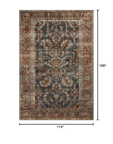 Loloi Chris Loves Julia Jules Ocean/Spice 9'-6" x 14' Area Rug - color: Ocean / Spice, size: 9'6" x 14' (Rectangular)