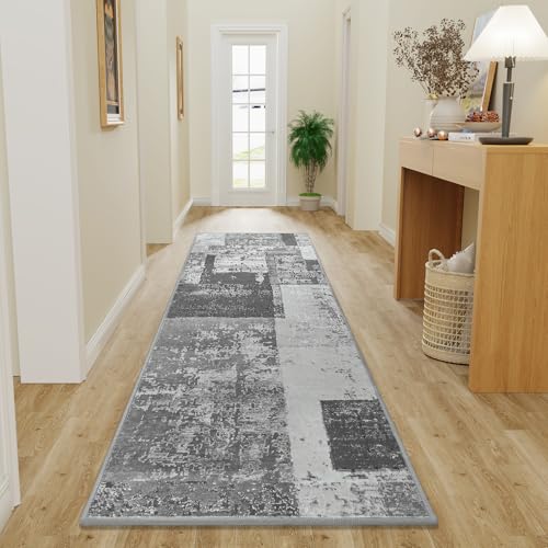 LOCHAS Washable Runner Rugs for Hallway 2x6, Non Slip Entryway Rug Runners - color: Grey, size: 6' x 2' (Rectangular)