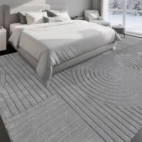 Grey Solid Area Rug 9x12, Large Washable Soft Rugs for Living Room - color: Grey, size: 9' x 12' (Rectangular)