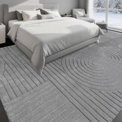 Grey Solid Area Rug 9x12, Large Washable Soft Rugs for Living Room - color: Grey, size: 9' x 12' (Rectangular)
