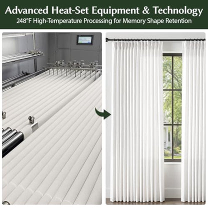 Semi Sheer Pinch Pleated Linen Curtains for Living Room 84 Inches, White - color: White, size: 40"W x 84"L (Pack of 2)