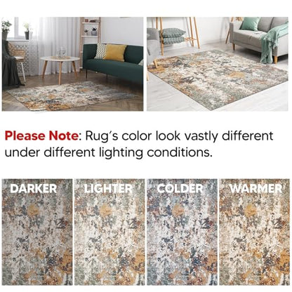 Keen Home Design Abstract Non-Shedding Runner Rug, Soft Thick Pile, 2x8 - color: Skies Green, size: 2'8" x 7'7" (Runner)