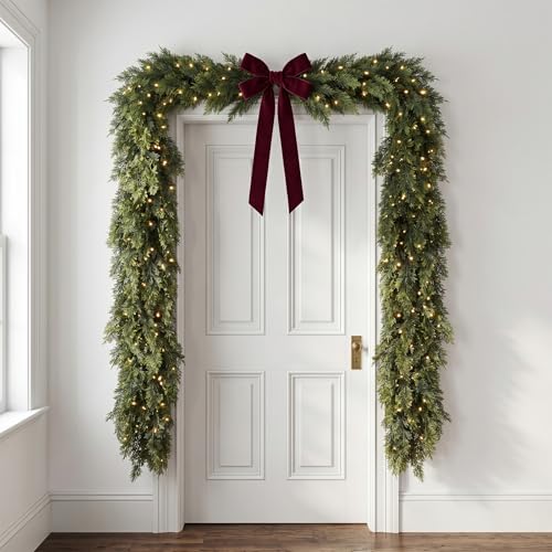 Daynight 12FT Christmas Garland, 1 Pcs Realistic Cedar Garlands - size: 12FT