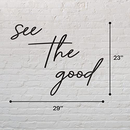 Vivegate See The Good Wall Decor Metal Art - 29"x23" See The Good Sign Metal Black Office Decor Cut Out Signs From Durable Powder-coated Metal, Perfect For Home Wall Decor Modern Signs