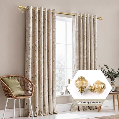2 Pack Curtain Rods, 1 Inch Telescoping Drapery Rod 28 to 48 inch (2.3 to 4 ft), USFOOK Curtain Rods for Windows 16 to 44 Inches, Luxury Gold Translucent Finials - color: Luxury Gold, size: 28-48"(2 Pack)