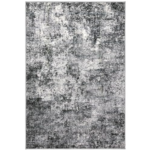 DMOYEST 2x3 Entryway Area Rug Washable Abstract Grey Small Carpet - color: Grey, size: 2' x 3' (Rectangular)