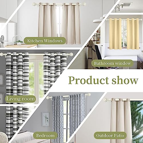 TANGWIN Farmhouse Curtain Rod Adjust 18-45",Heavy Duty Boho,Antique White - color: Antique White, size: 18-45" & 1pack