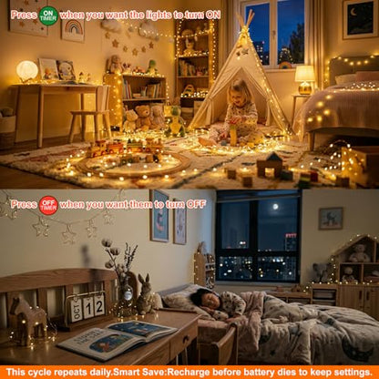8 Pack Rechargeable LED Fairy Lights 7Ft 20LED Battery Operated - color: Multicolor