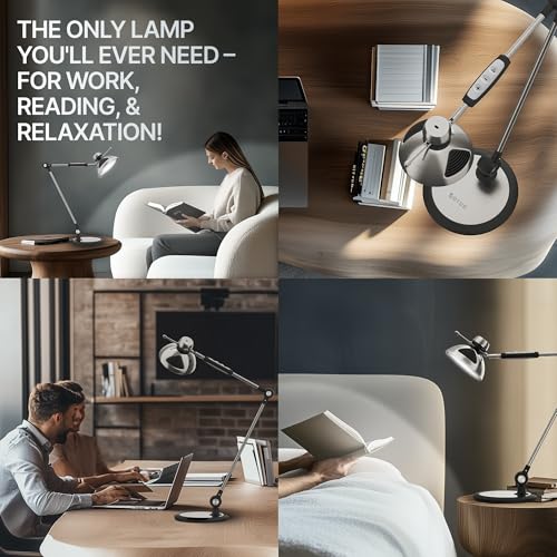 OTUS Tall LED Architect Desk Lamp for Home Office, Gesture Control - color: Space Grey