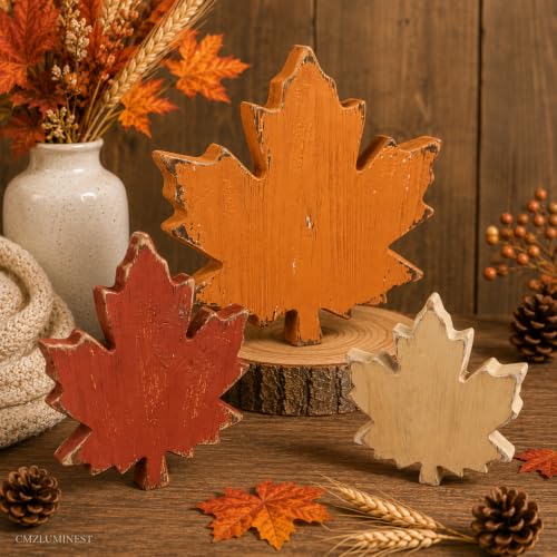 Wooden Leaves Fall Decor, Fall Decorations for Home - style: Maple