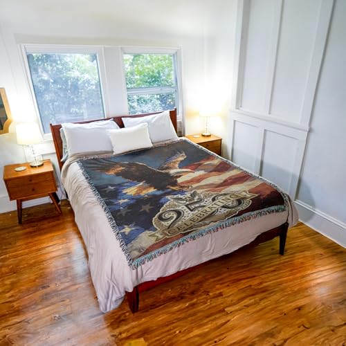 Pure Country Weavers Eagle 250 Blanket - Gift America 250th Anniversary Tapestry Throw Woven from Cotton - Made in The USA (72x54) - color: Eagle 250, size: 72x54