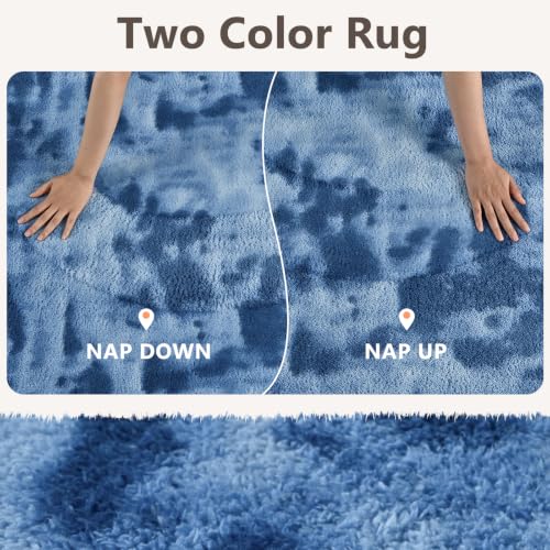 3x5 Tie-dye Dark Teal Area Rug Washable Non-Slip Soft for Bedroom Kitchen - color: 20 Tie-dye Dark Teal, size: 3' x 5' (Rectangular)