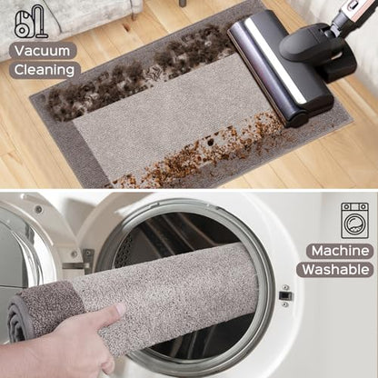 Kitchen Rugs Set (24" x 36"+ 24" x 60"), Runner Rug Roll Packing - color: Beige, size: 24" X 36"+ 24" X 60"