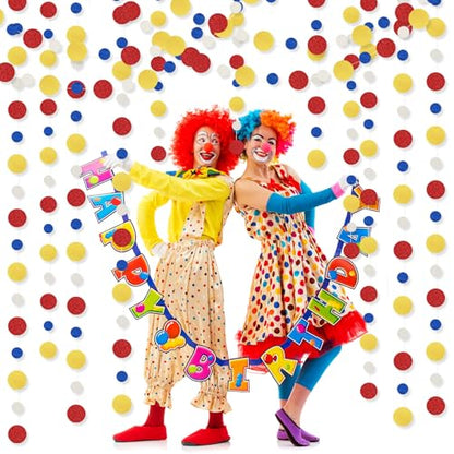 Outus 5 Pieces Dot Garland Banner Hanging, Red,Blue,Yellow - color: Red,blue,yellow