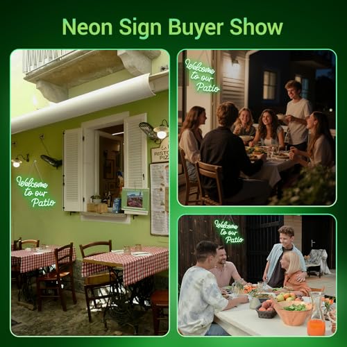 Welcome to Our Patio Neon Sign Wedding Green Plants Outdoor Neon - color: Colorful-A-welcome