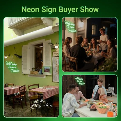 Welcome to Our Patio Neon Sign Wedding Green Plants Outdoor Neon - color: Colorful-A-welcome