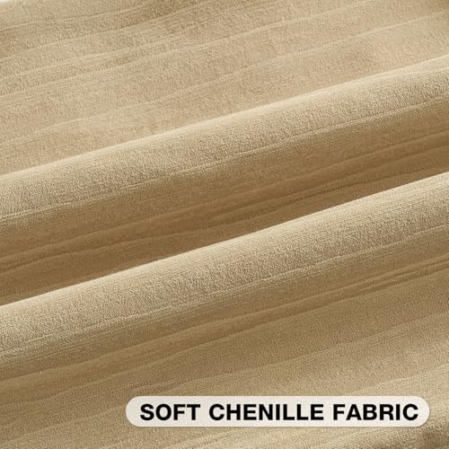 FUTEI Pack of 2 Chenille Striped Throw Pillow Covers 16x16 Inch,Apricot - color: Apricot, size: 16" x 16" (Pack of 2)
