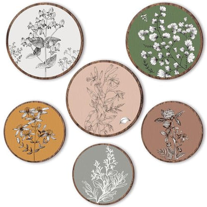Barydat 6 Pcs Boho Wooden Plant Wall Art Decor,Retro,8 Inch, 10 Inch - color: Retro