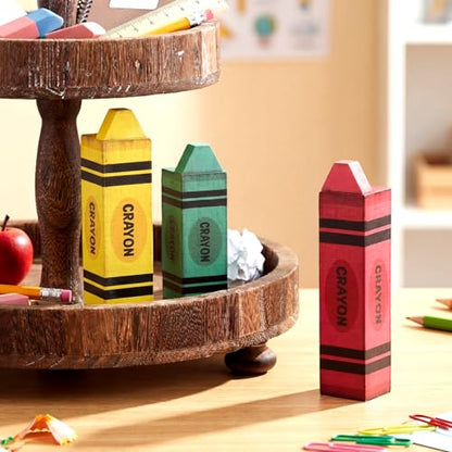 GlikCeil 3 Pcs Back to School Table Decoration Crayon Classroom Decor - style: Crayon