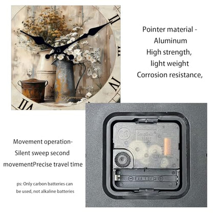 14 Inch Farmhouse Wall Clocks Battery Operated - color: Beige, size: 14 Inch