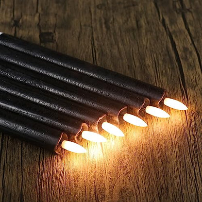 GenSwin Flameless Taper Candles LED Battery Operated Remote Timer Black - color: Black
