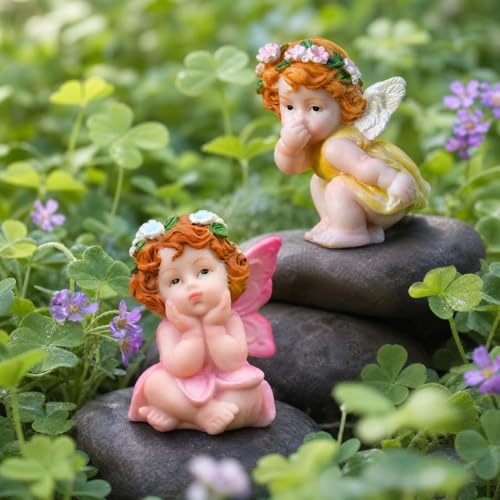 XJar Resin Garden Fairy Figurine, Yellow Hand Painted Yard Decor Statue - color: Flower Fairy - Yellow