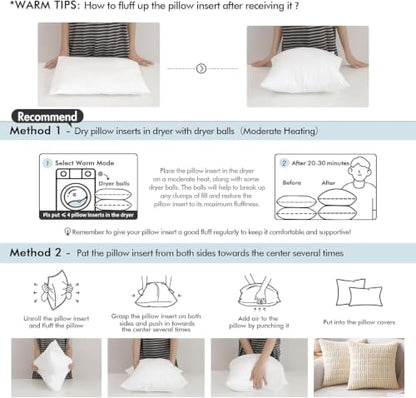 MIULEE Pillow Insert 12x20 Inch Decorative Rectangle Throw Pillow Insert - size: 12x20 Inch