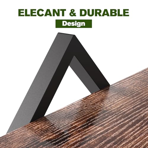 Set of 3 Floating Wall Shelves for Plants, Brown - color: Rustic Brown-3pack
