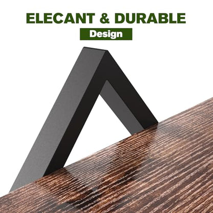 Set of 3 Floating Wall Shelves for Plants, Brown - color: Rustic Brown-3pack